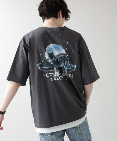 RAGEBLUE(レイジブルー)の「アニマルプリント/刺繍Tシャツ/953082(Tシャツ/カットソー・メンズ・ブラック/ダークグリーン・MEDIUM/LARGE)」の7枚目の写真