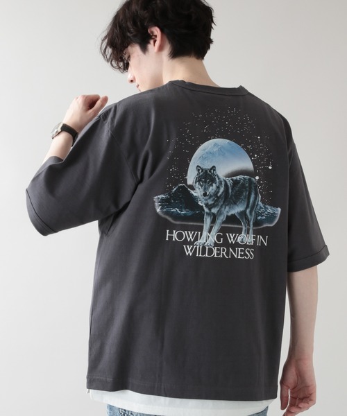 RAGEBLUE(レイジブルー)の「アニマルプリント/刺繍Tシャツ/953082(Tシャツ/カットソー・メンズ・ブラック/ダークグリーン・MEDIUM/LARGE)」の8枚目の写真