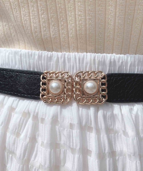 paravion（パラビオン）の「K/ヴィンテージパールベルト（ベルト・レディース・ブラック・ONESIZE）」の4枚目の写真