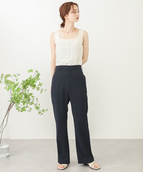 SENSE OF PLACE by URBAN RESEARCH（センスオブプレイスバイアーバンリサーチ）の「メローキリカエスクエアネックタンクトップ（タンクトップ・レディース・ブラック/グリーン/アイボリー・ONE）」の5枚目の写真