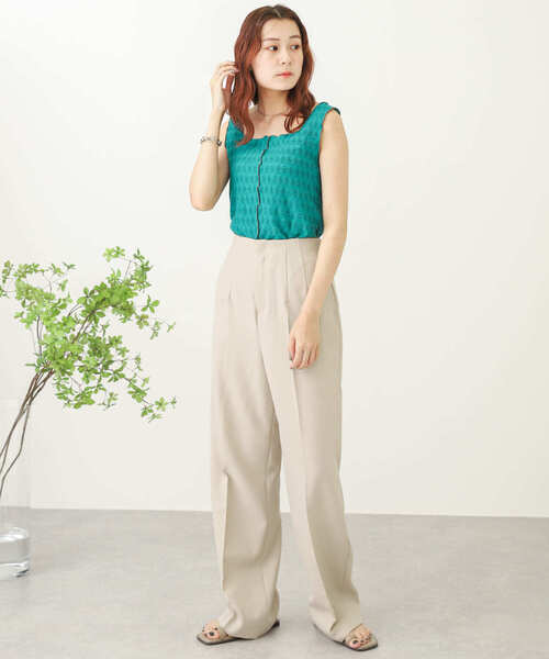 SENSE OF PLACE by URBAN RESEARCH（センスオブプレイスバイアーバンリサーチ）の「メローキリカエスクエアネックタンクトップ（タンクトップ・レディース・ブラック/グリーン/アイボリー・ONE）」の19枚目の写真