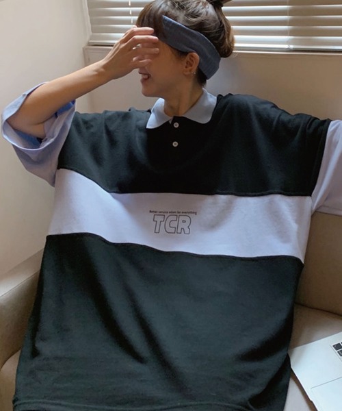 meJane(ミージェーン)の「TCRロゴビックシルエットラガーTシャツ【ZOZOTOWN限定】(ポロシャツ・レディース・ブラック/グリーン・FREE)」の11枚目の写真