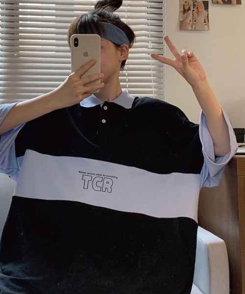 meJane(ミージェーン)の「TCRロゴビックシルエットラガーTシャツ【ZOZOTOWN限定】(ポロシャツ・レディース・ブラック/グリーン・FREE)」の5枚目の写真
