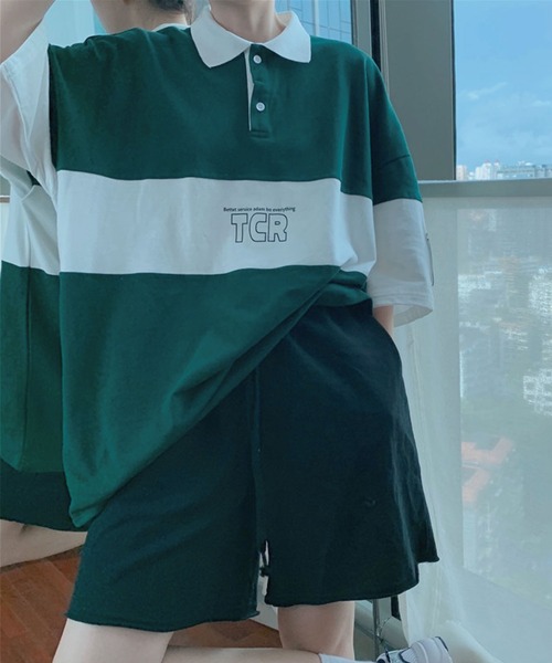 meJane(ミージェーン)の「TCRロゴビックシルエットラガーTシャツ【ZOZOTOWN限定】(ポロシャツ・レディース・ブラック/グリーン・FREE)」の7枚目の写真