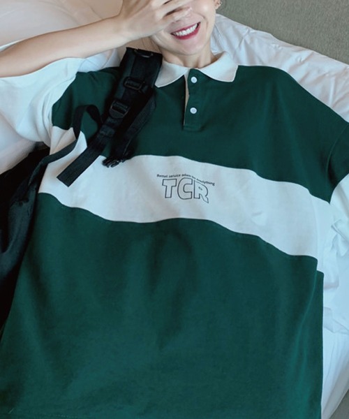 meJane(ミージェーン)の「TCRロゴビックシルエットラガーTシャツ【ZOZOTOWN限定】(ポロシャツ・レディース・ブラック/グリーン・FREE)」の8枚目の写真