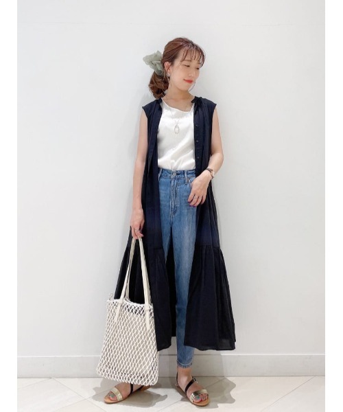 GLOBAL WORK（グローバルワーク）の「エアリーボイルティアードワンピース/950300（ワンピース・レディース・ダークグレー/ブラウン系その他6/グリーン系その他6/パープル系その他2・MEDIUM/LARGE）」の5枚目の写真