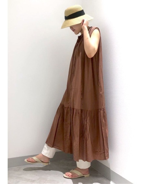 GLOBAL WORK（グローバルワーク）の「エアリーボイルティアードワンピース/950300（ワンピース・レディース・ダークグレー/ブラウン系その他6/グリーン系その他6/パープル系その他2・MEDIUM/LARGE）」の7枚目の写真