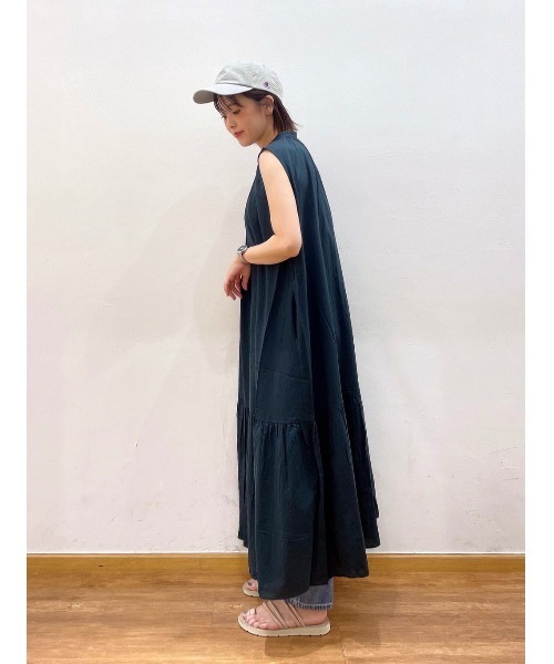 GLOBAL WORK（グローバルワーク）の「エアリーボイルティアードワンピース/950300（ワンピース・レディース・ダークグレー/ブラウン系その他6/グリーン系その他6/パープル系その他2・MEDIUM/LARGE）」の11枚目の写真