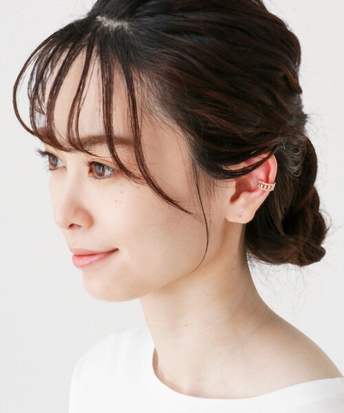 COCOSHNIK(ココシュニック)の「K10切子×ミル イヤーカフ(イヤーカフ・レディース・ホワイト系その他7・00)」の9枚目の写真