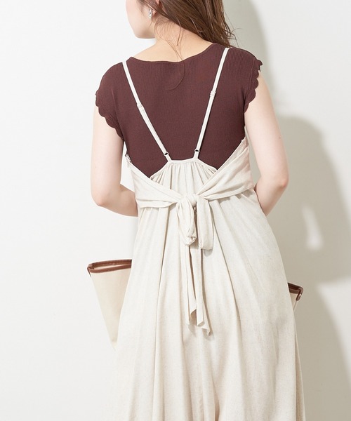 natural couture(ナチュラルクチュール)の「衿ぐりお花刺繍強撚リブニット(ニット/セーター・レディース・オフホワイト/ブラック/ブラウン/ミント/ラベンダー・FREE)」の14枚目の写真