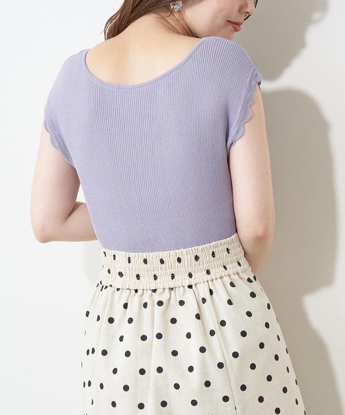 natural couture(ナチュラルクチュール)の「衿ぐりお花刺繍強撚リブニット(ニット/セーター・レディース・オフホワイト/ブラック/ブラウン/ミント/ラベンダー・FREE)」の15枚目の写真