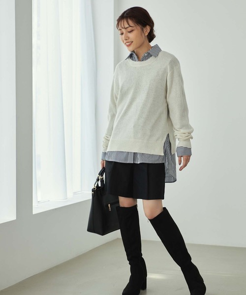 Edit Sheen(エディットシーン)の「ショートキュロットパンツ(その他パンツ・レディース・ブラック/ベージュ・FREE)」の3枚目の写真