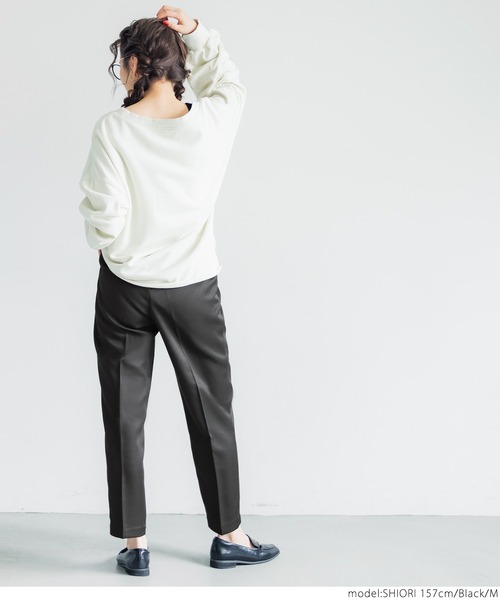 coca(coca)(コカ)の「センタープレスタックテーパードパンツ(その他パンツ・レディース・ブラック/グレー・M/L)」の7枚目の写真