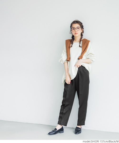 coca(coca)(コカ)の「センタープレスタックテーパードパンツ(その他パンツ・レディース・ブラック/グレー・M/L)」の8枚目の写真