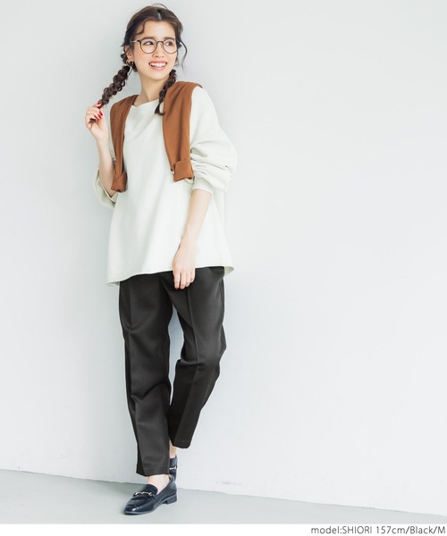 coca(coca)(コカ)の「センタープレスタックテーパードパンツ(その他パンツ・レディース・ブラック/グレー・M/L)」の9枚目の写真