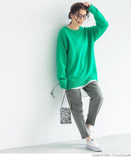 coca(coca)(コカ)の「センタープレスタックテーパードパンツ(その他パンツ・レディース・ブラック/グレー・M/L)」の13枚目の写真