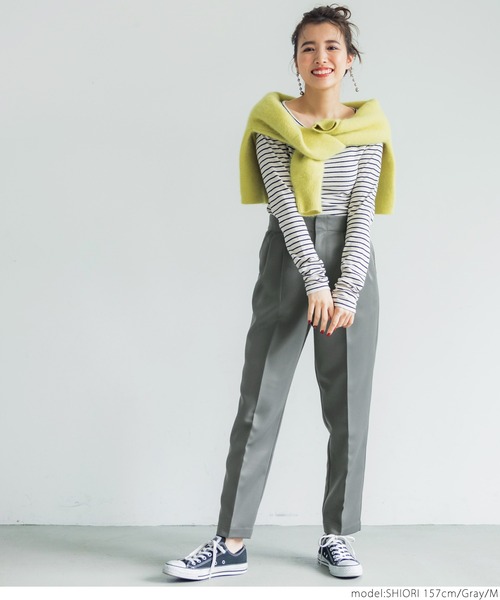 coca(coca)(コカ)の「センタープレスタックテーパードパンツ(その他パンツ・レディース・ブラック/グレー・M/L)」の17枚目の写真