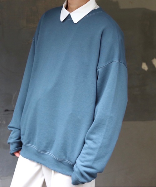 INTER FACTORY(インターファクトリー)の「ファッションインフルエンサー DAISUKE - スーパービッグダメージステッチスウェット made in INTER FACTORY(スウェット・メンズ・ブラック/ブルー/モカ・MEDIUM/LARGE)」の3枚目の写真