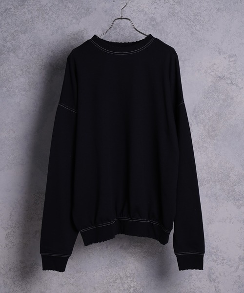 INTER FACTORY(インターファクトリー)の「ファッションインフルエンサー DAISUKE - スーパービッグダメージステッチスウェット made in INTER FACTORY(スウェット・メンズ・ブラック/ブルー/モカ・MEDIUM/LARGE)」の15枚目の写真