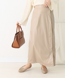 フェイクレザー ナロースカート