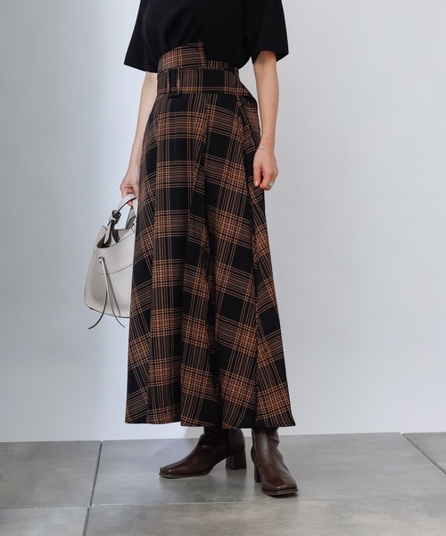 COLONY 2139（コロニートゥーワンスリーナイン）の「【WEB・一部店舗限定】ウエストベルトフレアスカート（スカート・レディース・ブラック/チェック・FREE）」の3枚目の写真