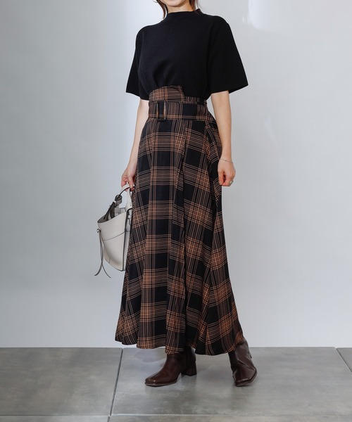 COLONY 2139（コロニートゥーワンスリーナイン）の「【WEB・一部店舗限定】ウエストベルトフレアスカート（スカート・レディース・ブラック/チェック・FREE）」の9枚目の写真