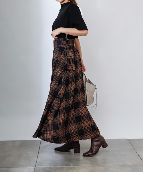 COLONY 2139（コロニートゥーワンスリーナイン）の「【WEB・一部店舗限定】ウエストベルトフレアスカート（スカート・レディース・ブラック/チェック・FREE）」の12枚目の写真