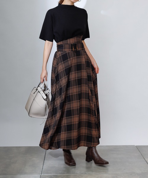 COLONY 2139（コロニートゥーワンスリーナイン）の「【WEB・一部店舗限定】ウエストベルトフレアスカート（スカート・レディース・ブラック/チェック・FREE）」の14枚目の写真