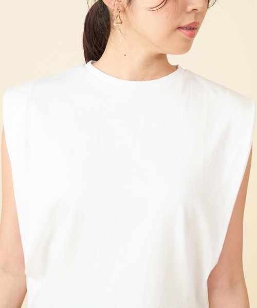 ROYAL PARTY（ロイヤルパーティー）の「パワショルトップス（Tシャツ/カットソー・レディース・ブラック/オフホワイト/カーキ・FREE）」の7枚目の写真