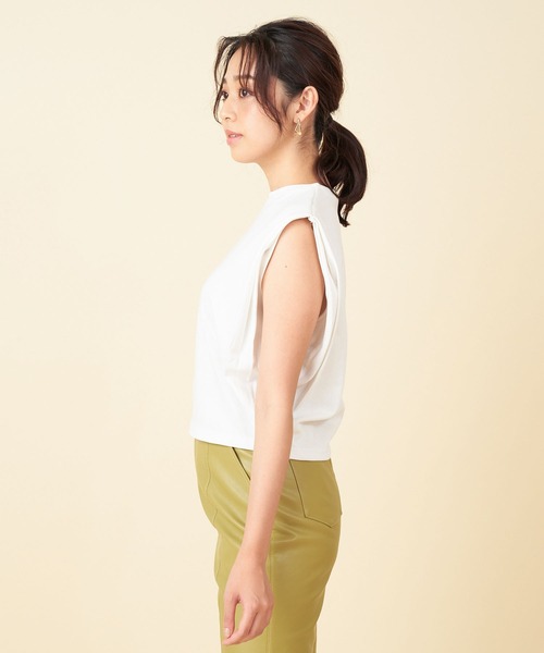 ROYAL PARTY（ロイヤルパーティー）の「パワショルトップス（Tシャツ/カットソー・レディース・ブラック/オフホワイト/カーキ・FREE）」の6枚目の写真