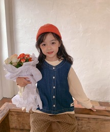 aimoha | 【aimoha-KIDS-】【新作】韓国子供服 2WAYボタン付きデニムベスト(ベスト)