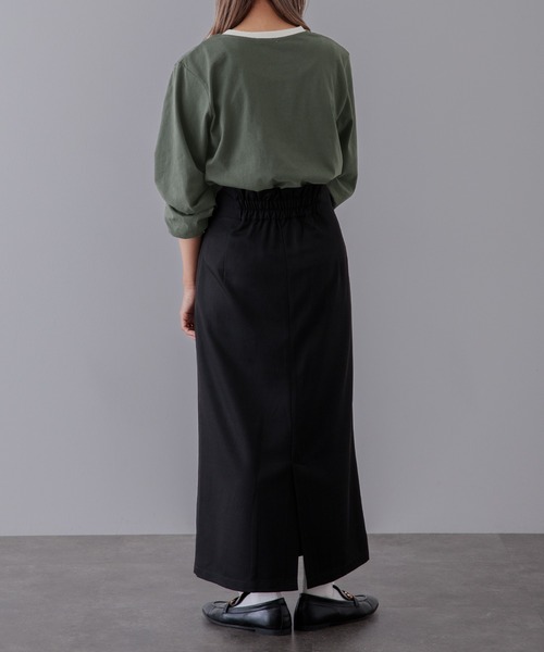 Adoon plain(アドーンプレーン)の「【体型カバーが嬉しい!】リンガーロンT(Tシャツ/カットソー・レディース・ブラック/ネイビー/グリーン・FREE)」の20枚目の写真