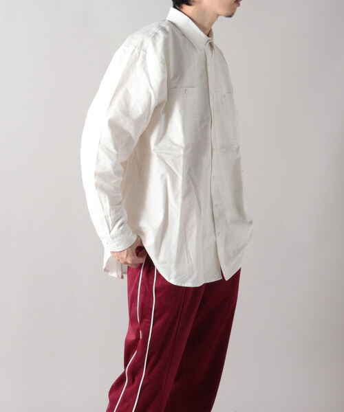 GLOSTER（グロスター）の「【GLOSTER/グロスター】シャンブレーワークシャツ ワイドシャツ（シャツ/ブラウス・メンズ・ホワイト/インディゴブルー・MEDIUM/LARGE）」の2枚目の写真