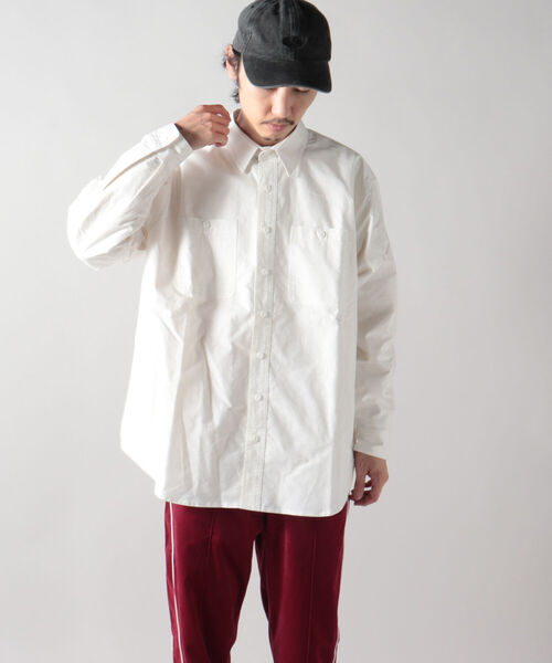 GLOSTER（グロスター）の「【GLOSTER/グロスター】シャンブレーワークシャツ ワイドシャツ（シャツ/ブラウス・メンズ・ホワイト/インディゴブルー・MEDIUM/LARGE）」の12枚目の写真