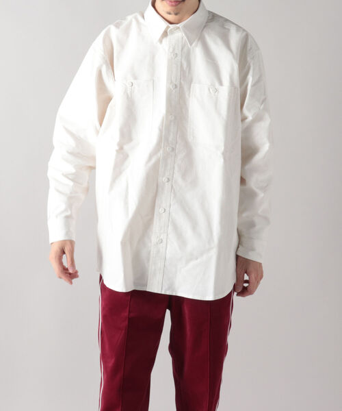 GLOSTER（グロスター）の「【GLOSTER/グロスター】シャンブレーワークシャツ ワイドシャツ（シャツ/ブラウス・メンズ・ホワイト/インディゴブルー・MEDIUM/LARGE）」の15枚目の写真