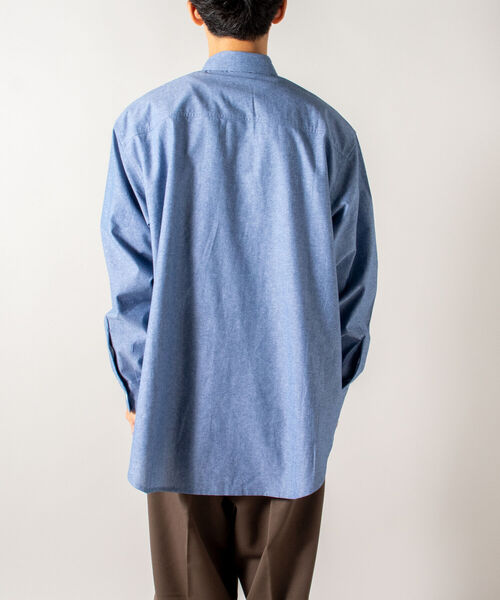 GLOSTER（グロスター）の「【GLOSTER/グロスター】シャンブレーワークシャツ ワイドシャツ（シャツ/ブラウス・メンズ・ホワイト/インディゴブルー・MEDIUM/LARGE）」の16枚目の写真