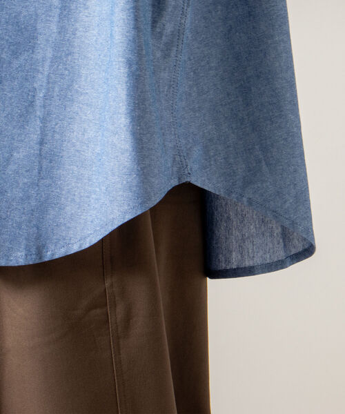 GLOSTER（グロスター）の「【GLOSTER/グロスター】シャンブレーワークシャツ ワイドシャツ（シャツ/ブラウス・メンズ・ホワイト/インディゴブルー・MEDIUM/LARGE）」の11枚目の写真