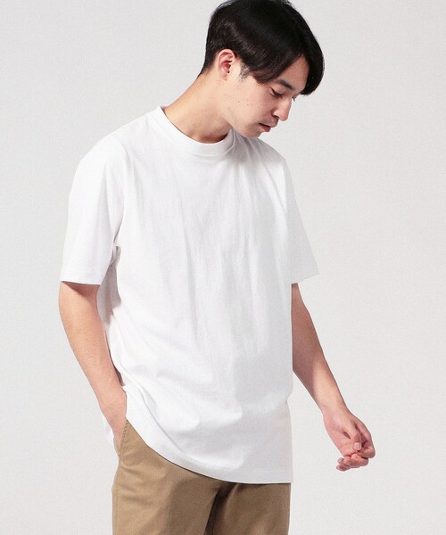 TOMORROWLAND （トゥモローランド）の「fitfor BASIC HALF SLEEVE TEE コットン クルーネックプルオーバー（Tシャツ/カットソー・メンズ・ホワイト/ブラック/ダークブラウン/グリーン・M/L/XL/LL）」の8枚目の写真