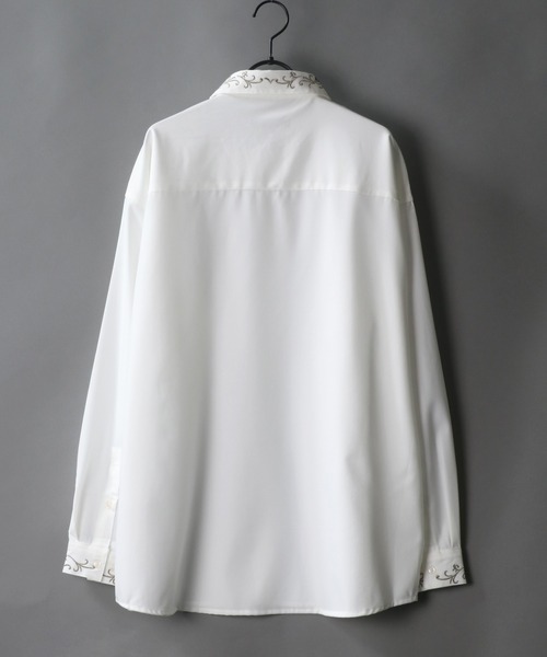SITRY（シトリー）の「Oversize Drop shoulder Stitch Shirt/オーバーサイズ ドロップショルダー ステッチ トロミシャツ（シャツ/ブラウス・メンズ・ブラック/オフホワイト/グリーン/モカ・M/L）」の8枚目の写真