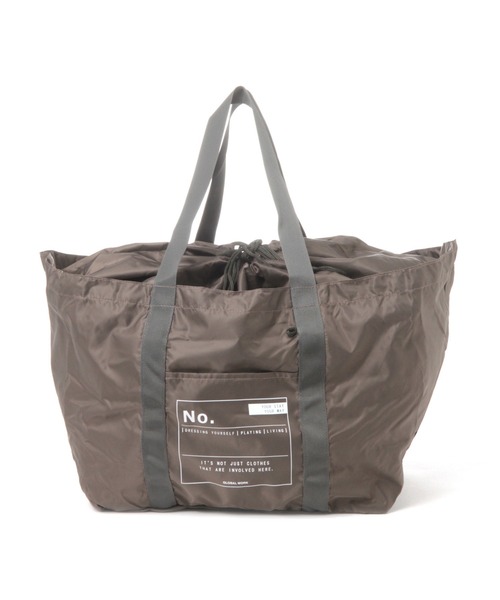 GLOBAL WORK（グローバルワーク）の「畳めるカゴエコバッグ【G.W.G.G.】/959090（エコバッグ/サブバッグ・レディース・ベージュ/グレー/ブラック/ライトグリーン・FREE）」の3枚目の写真