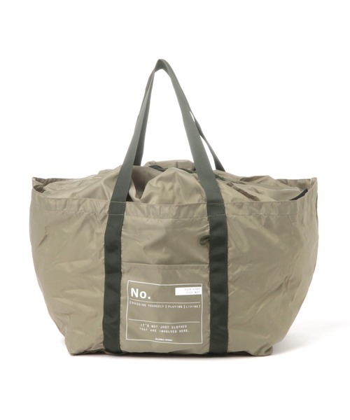 GLOBAL WORK（グローバルワーク）の「畳めるカゴエコバッグ【G.W.G.G.】/959090（エコバッグ/サブバッグ・レディース・ベージュ/グレー/ブラック/ライトグリーン・FREE）」の4枚目の写真