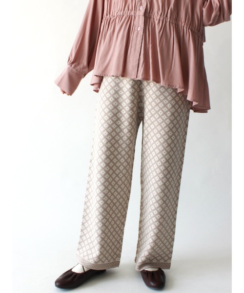 ehka sopo（エヘカソポ）の「ジャカードニットパンツ（その他パンツ・レディース・ブラック/ベージュ/ブラウン・ﾌﾘ-）」の3枚目の写真