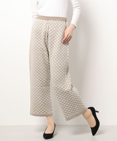 ehka sopo（エヘカソポ）の「ジャカードニットパンツ（その他パンツ・レディース・ブラック/ベージュ/ブラウン・ﾌﾘ-）」の8枚目の写真