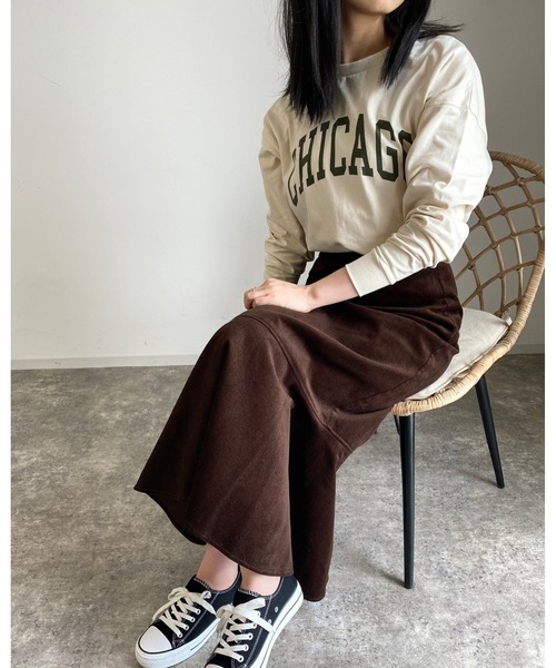 MLI'A（エムリア）の「コーデュロイマーメイド／スカート（スカート・レディース・アイボリー/カーキ/ブラウン・FREE）」の3枚目の写真