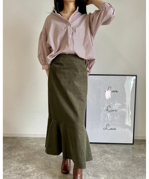 MLI'A（エムリア）の「コーデュロイマーメイド／スカート（スカート・レディース・アイボリー/カーキ/ブラウン・FREE）」の22枚目の写真