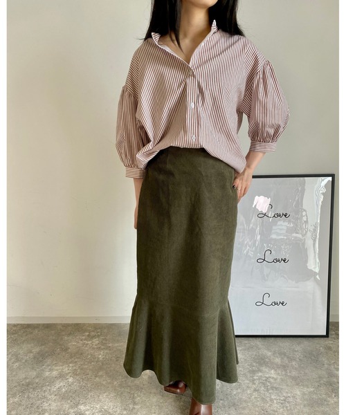 MLI'A（エムリア）の「コーデュロイマーメイド／スカート（スカート・レディース・アイボリー/カーキ/ブラウン・FREE）」の12枚目の写真