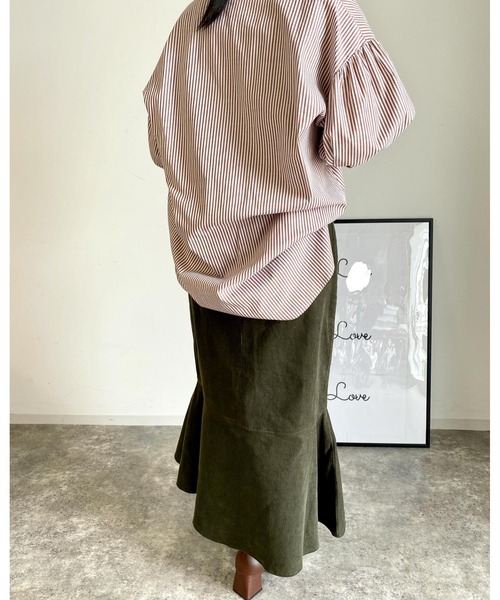 MLI'A（エムリア）の「コーデュロイマーメイド／スカート（スカート・レディース・アイボリー/カーキ/ブラウン・FREE）」の6枚目の写真