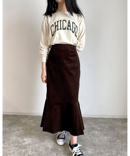 MLI'A（エムリア）の「コーデュロイマーメイド／スカート（スカート・レディース・アイボリー/カーキ/ブラウン・FREE）」の11枚目の写真