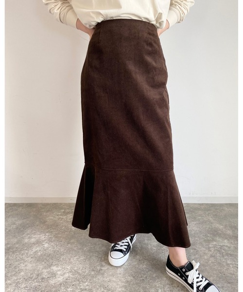 MLI'A（エムリア）の「コーデュロイマーメイド／スカート（スカート・レディース・アイボリー/カーキ/ブラウン・FREE）」の18枚目の写真