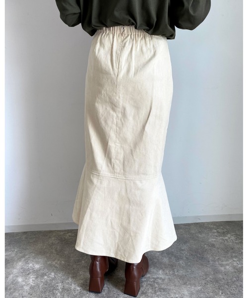 MLI'A（エムリア）の「コーデュロイマーメイド／スカート（スカート・レディース・アイボリー/カーキ/ブラウン・FREE）」の7枚目の写真